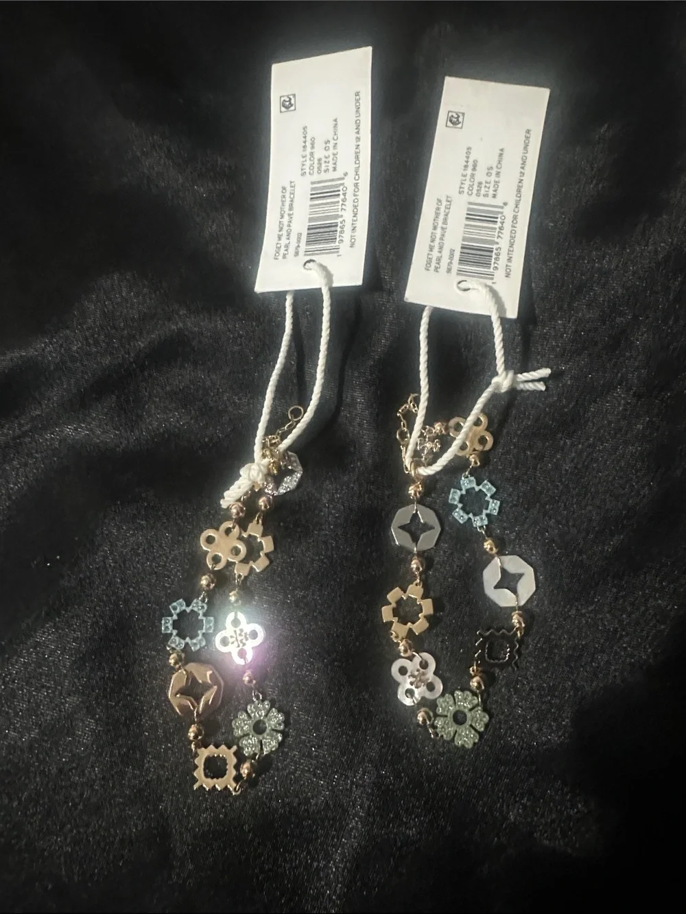 Tory Burch Gold-Tone Bracelet with Pastel Green, Pale Blue & White Accents
